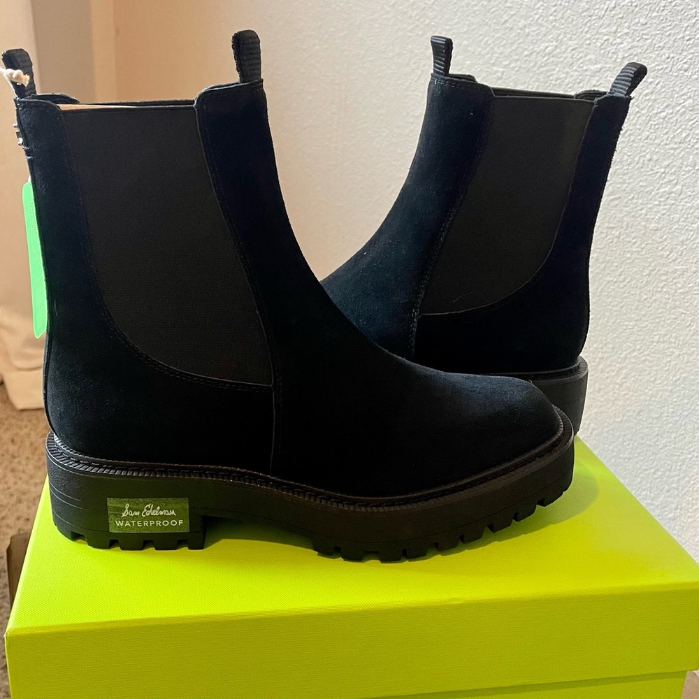 Sam Eldelman suede Laguna boots black size 8